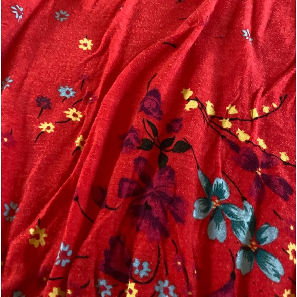 Free People | Red Floral Top - Picture 7 of 7